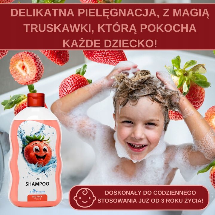 Şampon cu aromă de căpşuni pentru copii