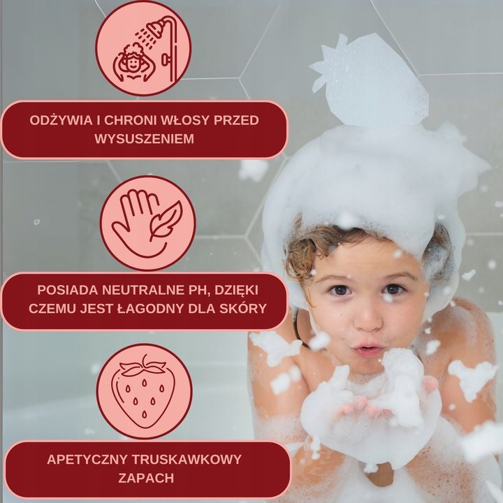 Şampon cu aromă de căpşuni pentru copii