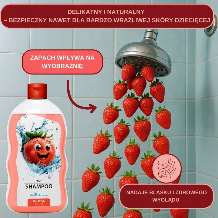 Şampon cu aromă de căpşuni pentru copii