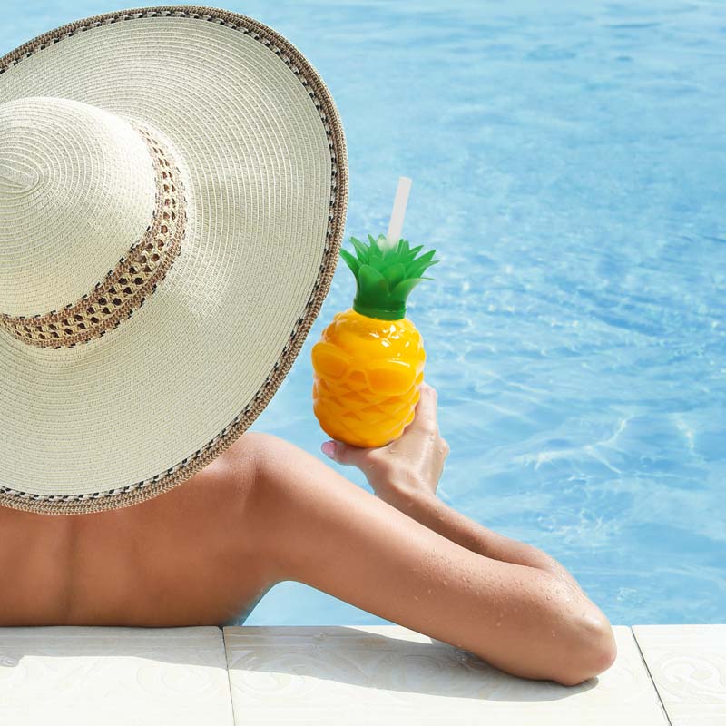 Sticlă cu pai Ananas cu ochelari