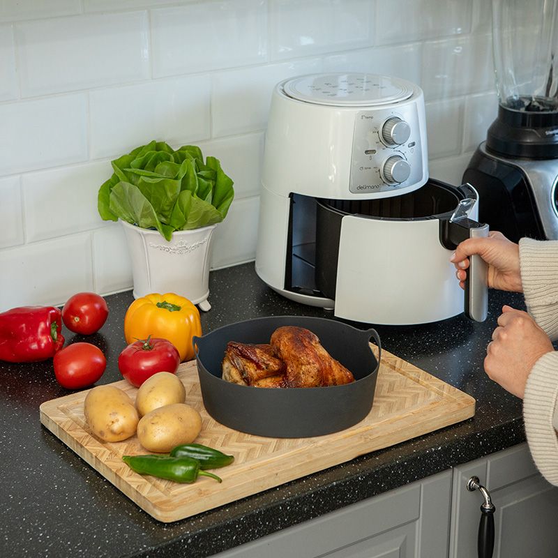 Inserţie rotundă de silicon pentru air fryer
