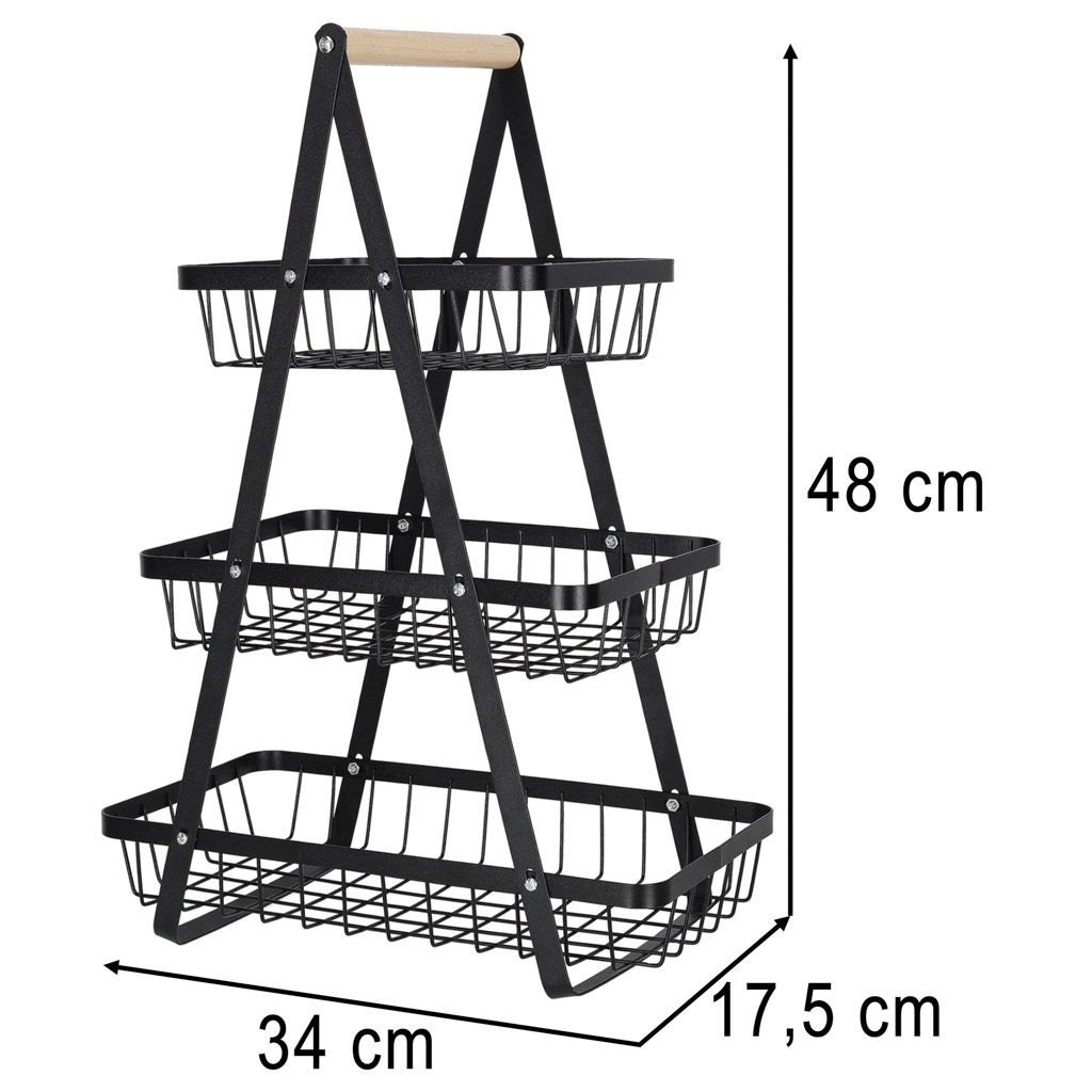 Coş de fructe cu trei niveluri