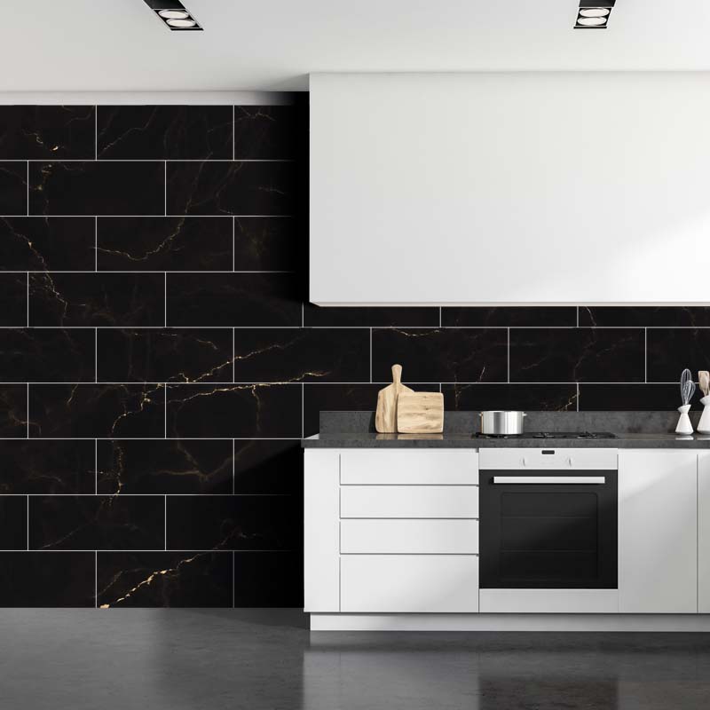 Panou autoadeziv de perete marmură neagră