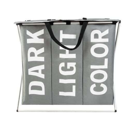 Coş de rufe cu 3 compartimente şi capac