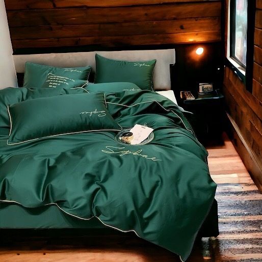 Set de lenjerie din microfibră 200x220 cm, 3 piese, culoare verde