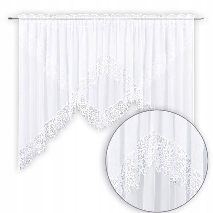 Perdea albă cu dantelă guipure 400x160 cm
