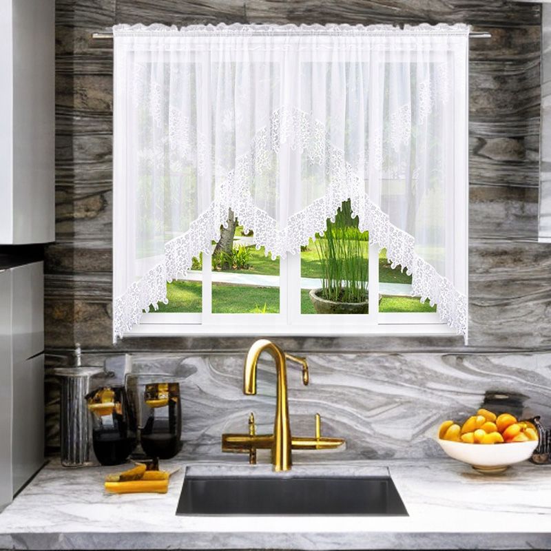 Perdea albă cu dantelă guipure 400x160 cm