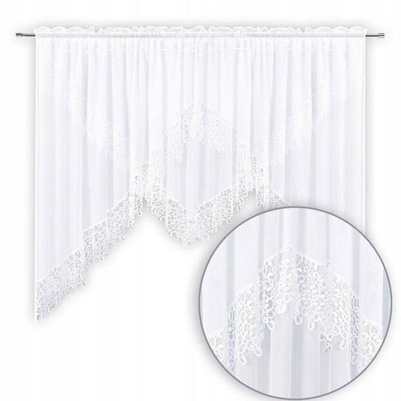 Perdea albă cu dantelă guipure 400x160 cm