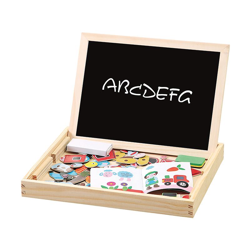 Tablă educațională magnetică – față-verso, 108 piese