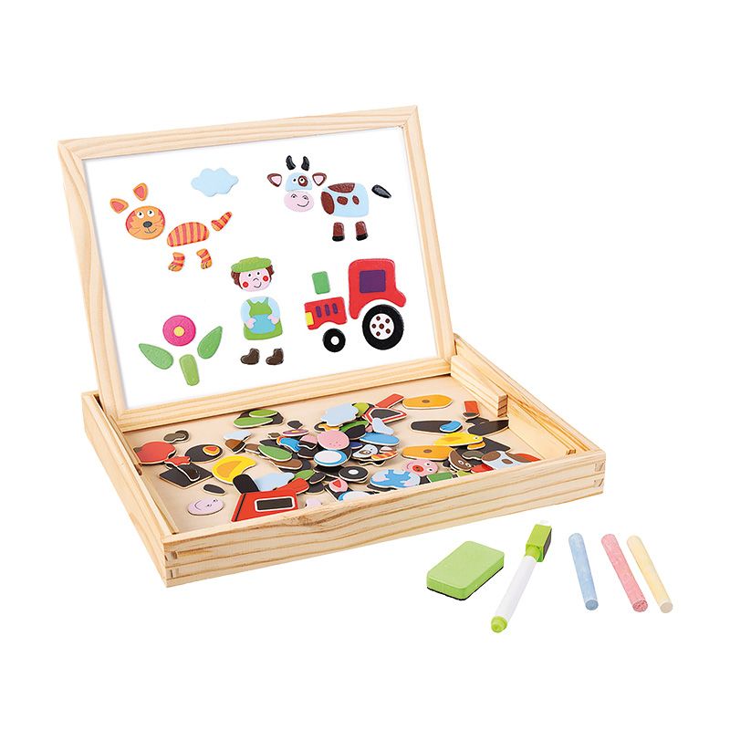 Tablă educațională magnetică – față-verso, 108 piese