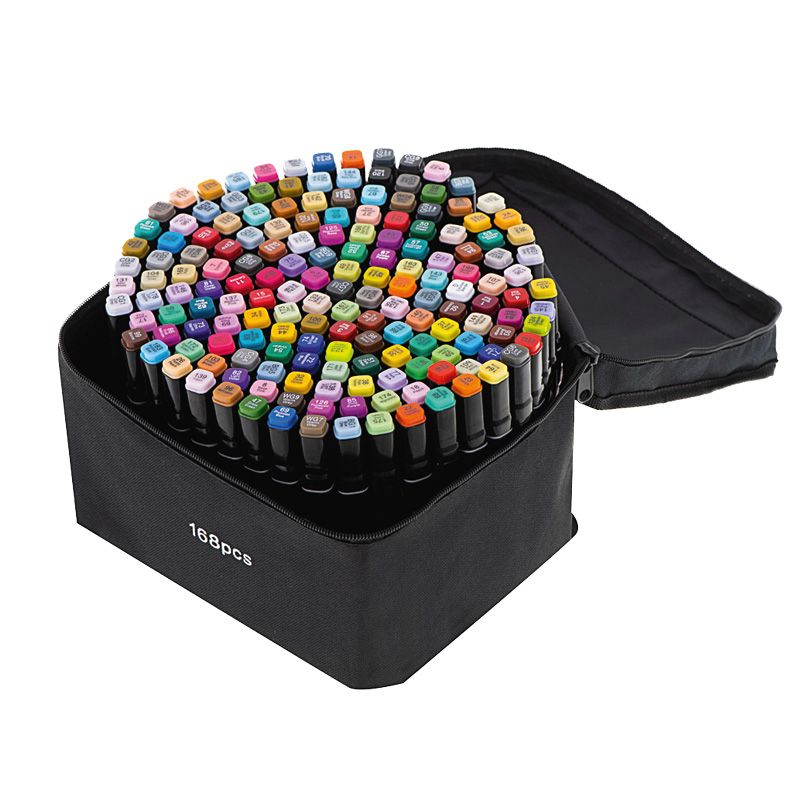 Markere față-verso în husă – 168 culori