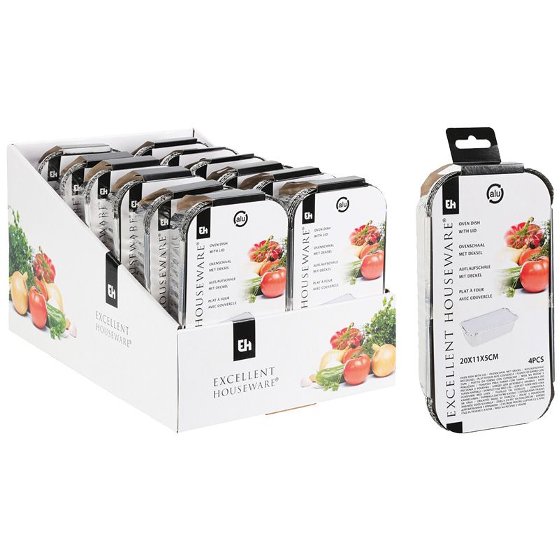 Set 4 recipiente din aluminiu cu capace