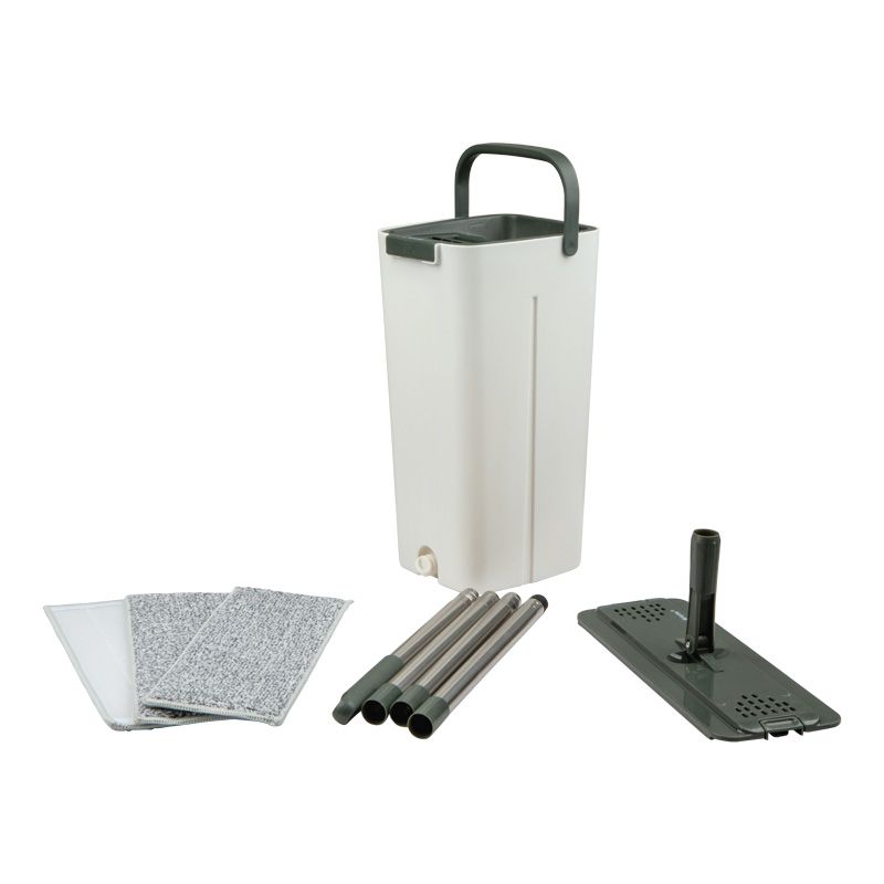 Mop plat cu storcător și găleată cu două compartimente