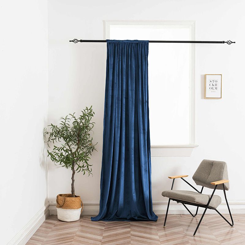 Draperie bleumarin din catifea, model chevron 140 × 250 cm