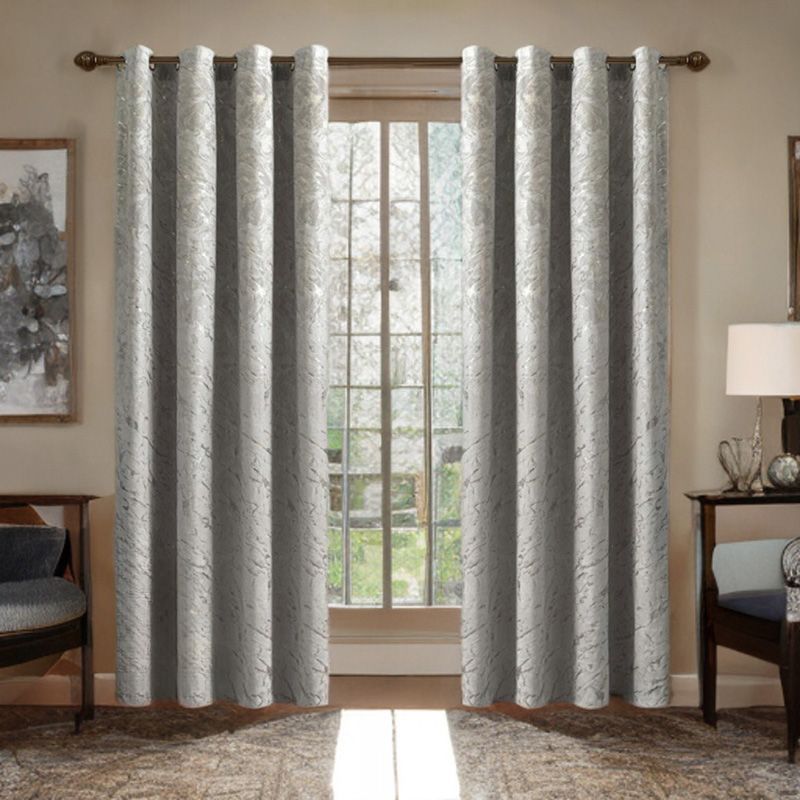 Draperie gri din catifea, model marmorat 140 × 250 cm