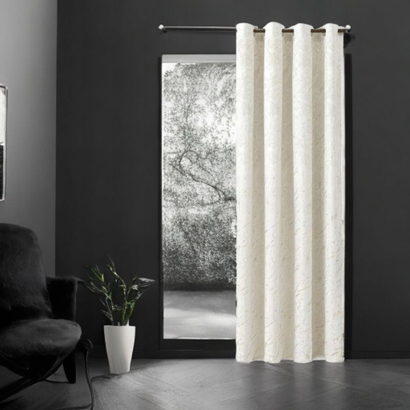 Draperie culoare șampanie din catifea, model marmorat 140 × 250 cm