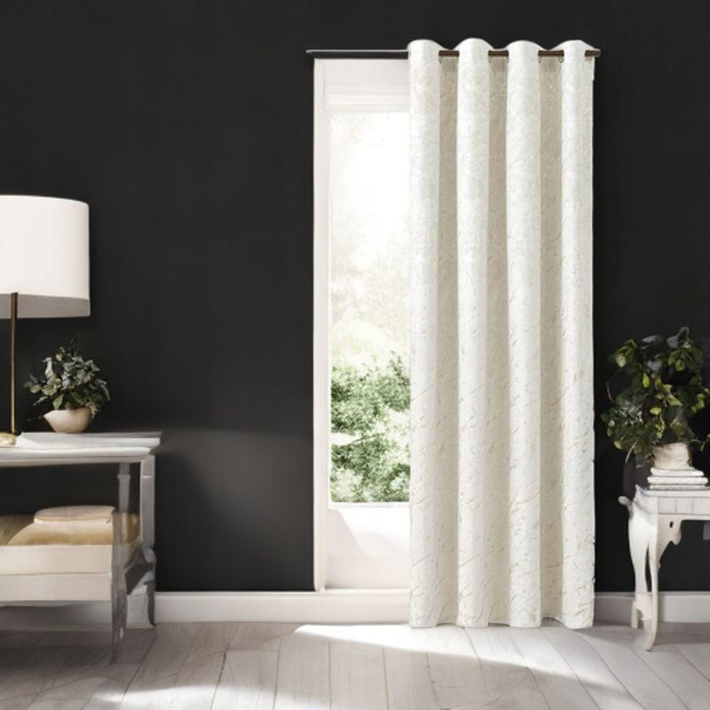 Draperie culoare șampanie din catifea, model marmorat 140 × 250 cm