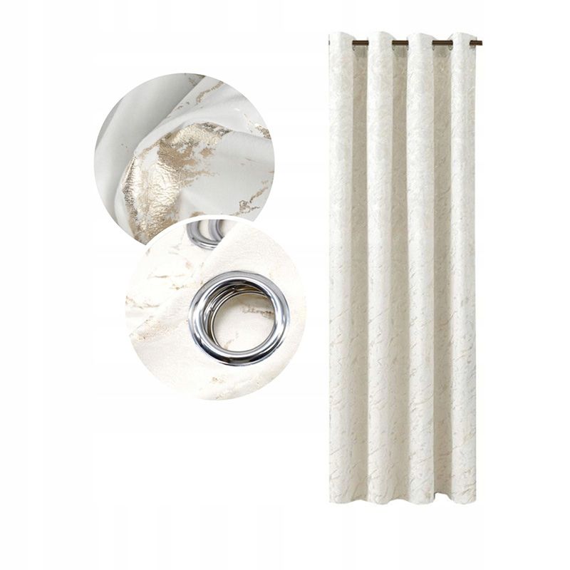 Draperie culoare șampanie din catifea, model marmorat 140 × 250 cm