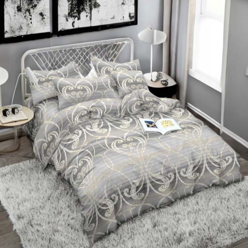 Set de lenjerie de pat din bumbac satinat, 3 piese, Arabesque 200x160 cm