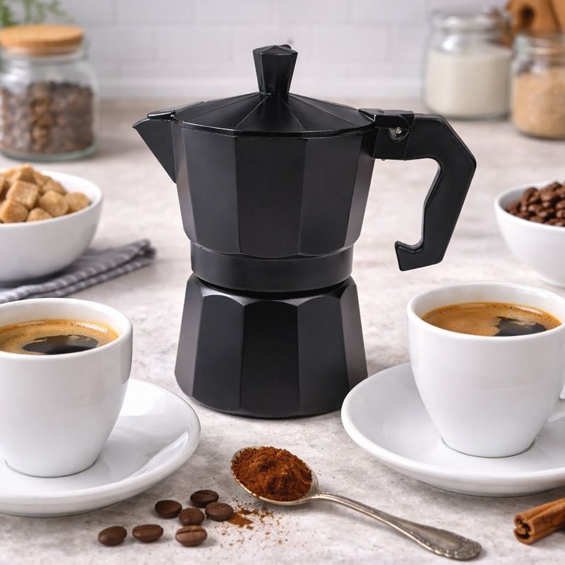 Cafetieră moka din aluminiu