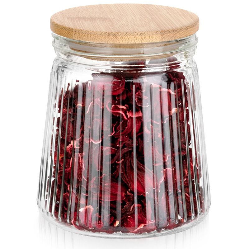 Recipient din sticlă pentru alimente uscate cu capac 700 ml