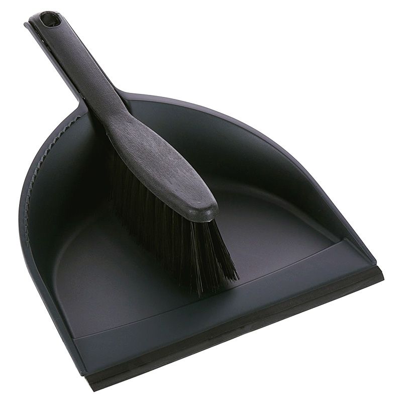 Set măturică și făraș, negru