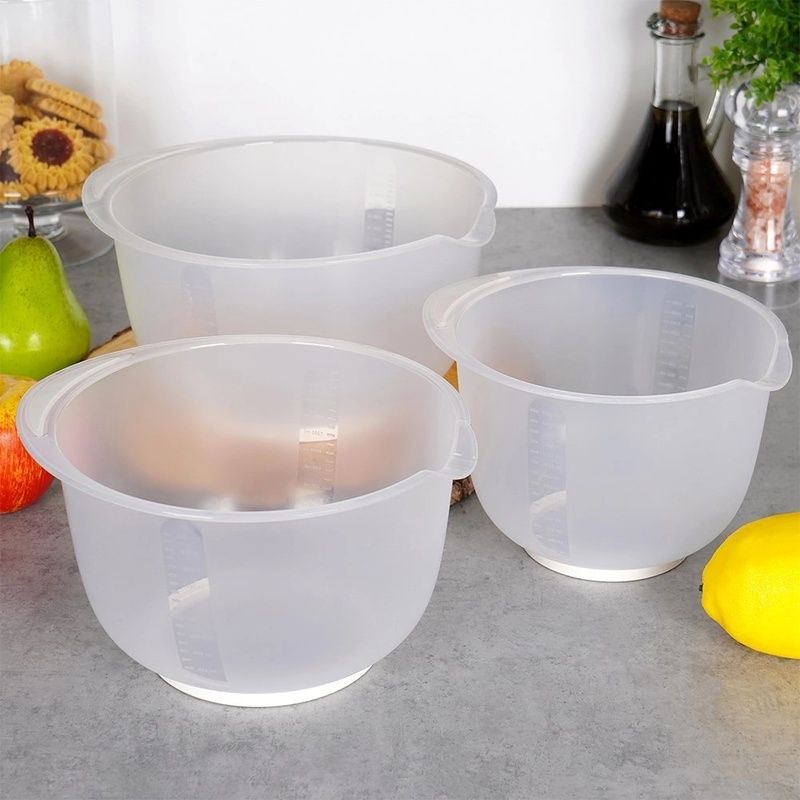 Set de 3 boluri pentru mixare cu măsură