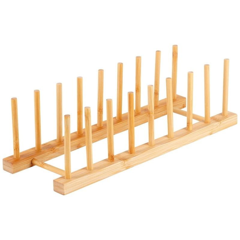 Organizator din bambus pentru capace şi farfurii