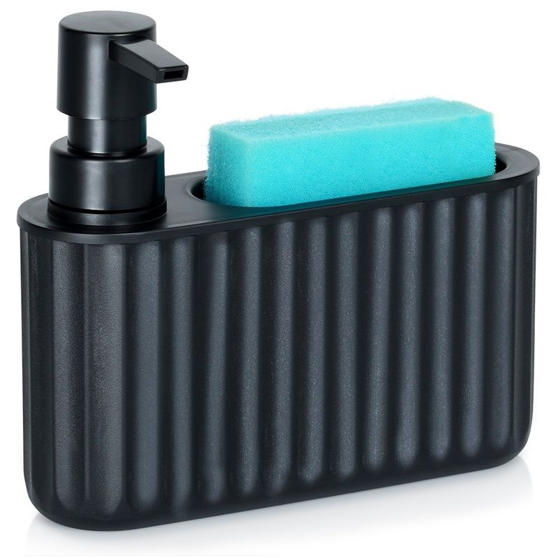 Dozator pentru detergent cu suport pentru burete - negru
