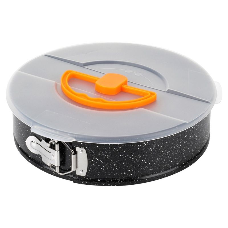 Formă rotundă detaşabilă pentru tort, cu strat granitat şi capac
