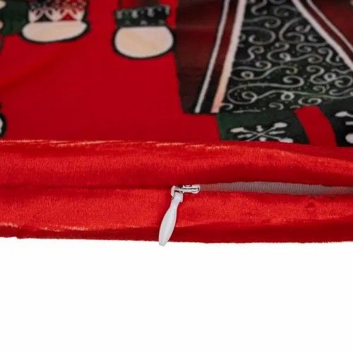 Husă de pernă de Crăciun din pluş – roşie
