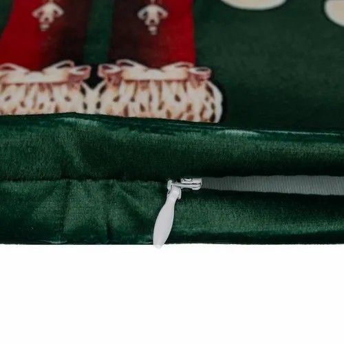 Husă de pernă de Crăciun din pluş – verde