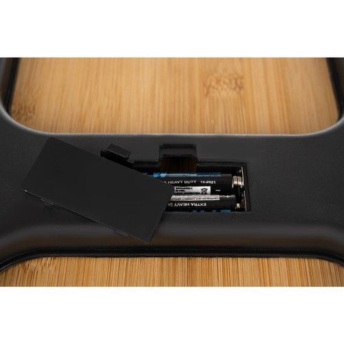 Cântar de baie LCD - din lemn